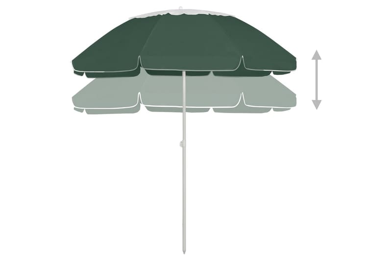 Strandparasoll grønn 300 cm - grønn - Hagemøbler - Solbeskyttelse - Parasoller