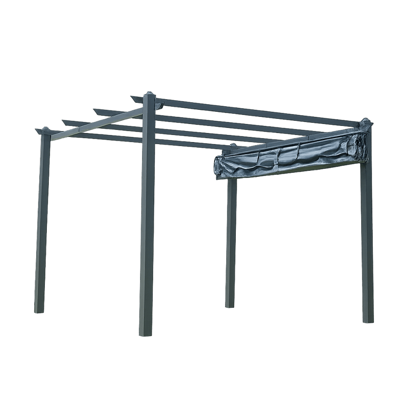 SUNSET Pergola 3×4 m - Grå - Hagemøbler - Solbeskyttelse - Pergola