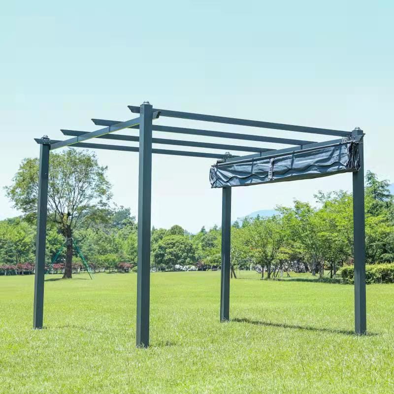 SUNSET Pergola 3×4 m - Grå - Hagemøbler - Solbeskyttelse - Pergola