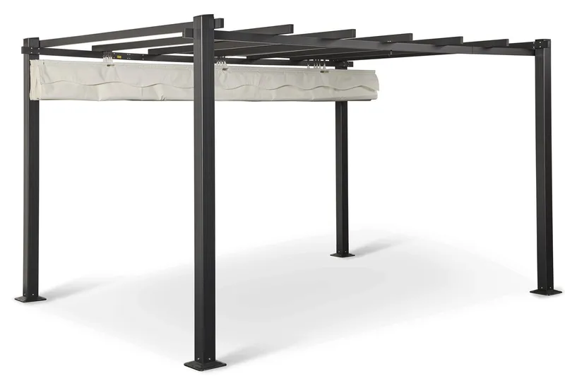SUNSET Pergola 3×4 m - Grå - Hagemøbler - Solbeskyttelse - Pergola