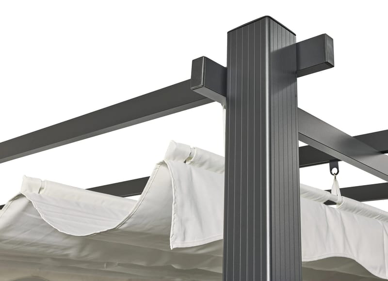 SUNSET Pergola 3×4 m - Grå - Hagemøbler - Solbeskyttelse - Pergola