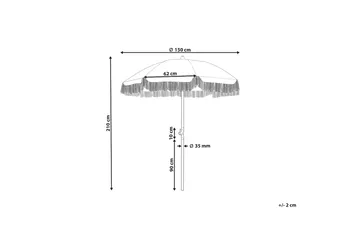 Teulon Parasol 150 cm - Gul/Hvit/Lys Brun - Hagemøbler - Solbeskyttelse - Parasoller - Balkongparasoll