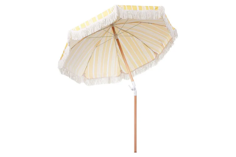 Teulon Parasol 150 cm - Gul/Hvit/Lys Brun - Hagemøbler - Solbeskyttelse - Parasoller