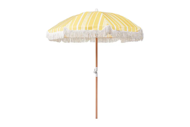 Teulon Parasol 150 cm - Gul/Hvit/Lys Brun - Hagemøbler - Solbeskyttelse - Parasoller