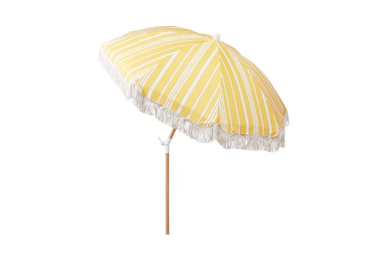 Teulon Parasol 150 cm - Gul/Hvit/Lys Brun - Hagemøbler - Solbeskyttelse - Parasoller