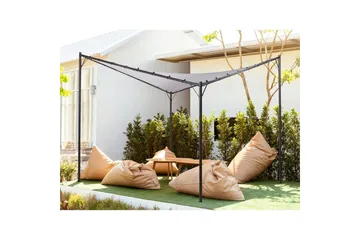 Trädgårdspergola Beliani Aventine Beige/svart Grey, Black - Hagemøbler - Solbeskyttelse - Pergola