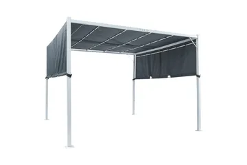 Trädgårdspergola Beliani Parga Beige/svart Grey||White - Hagemøbler - Solbeskyttelse - Pergola