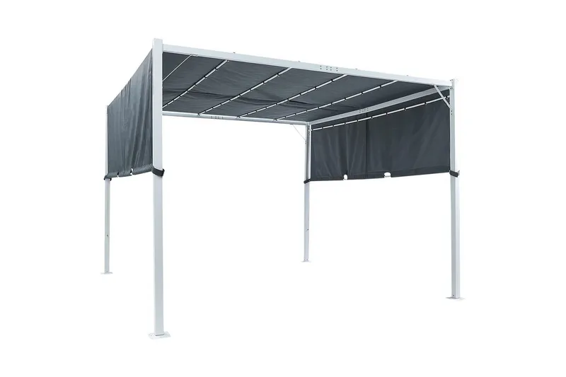 Trädgårdspergola Beliani Parga Beige/svart Grey||White - Hagemøbler - Solbeskyttelse - Pergola