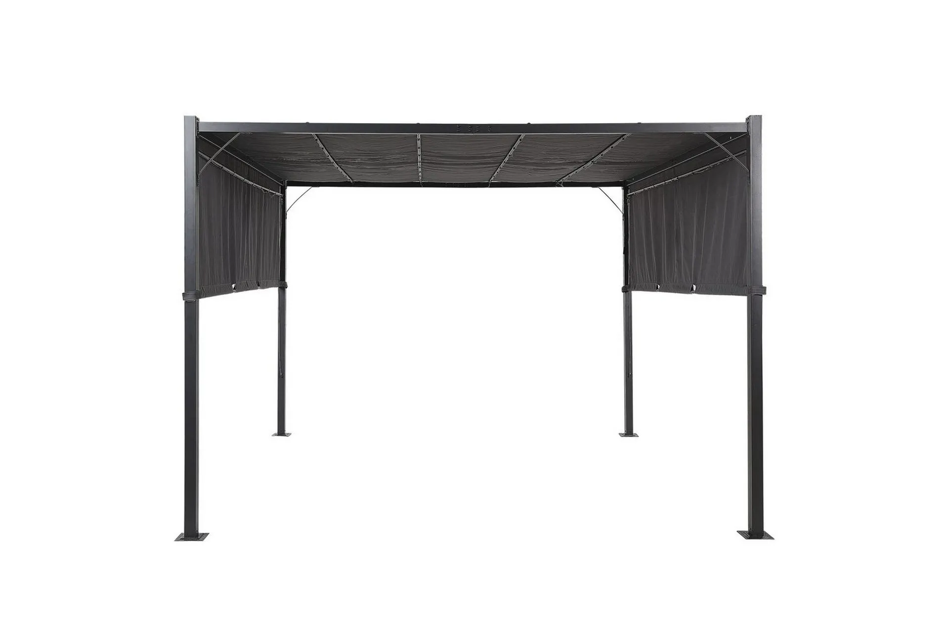 Trädgårdspergola Beliani Parga Beige/svart Grey\|\|Black -