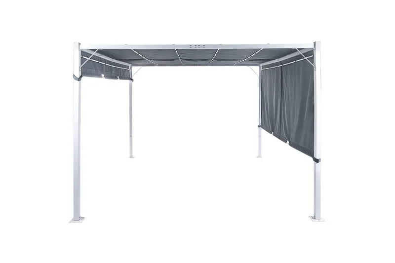 Trädgårdspergola Beliani Parga Beige/svart Grey||White - Hagemøbler - Solbeskyttelse - Pergola