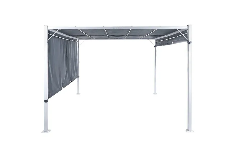 Trädgårdspergola Beliani Parga Beige/svart Grey||White - Hagemøbler - Solbeskyttelse - Pergola