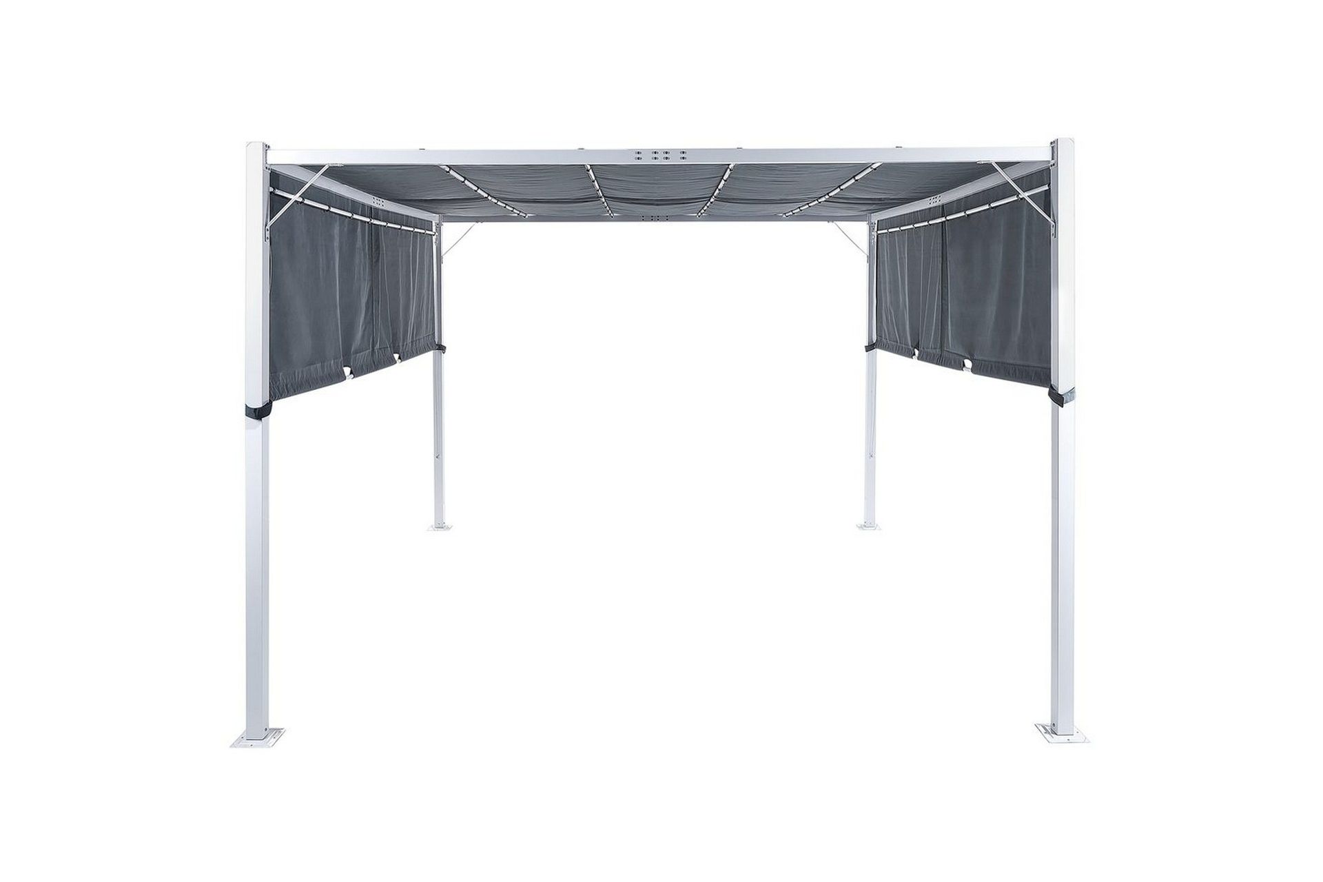 Trädgårdspergola Beliani Parga Beige/svart Grey\|\|White -