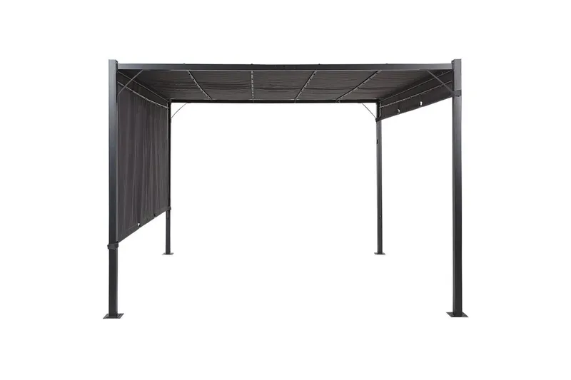 Trädgårdspergola Beliani Parga Beige/svart Grey||Black - Hagemøbler - Solbeskyttelse - Pergola