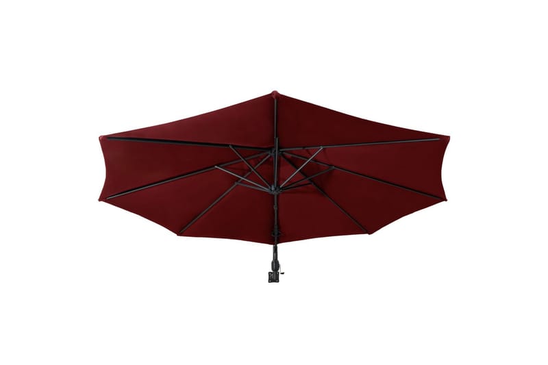 Veggmontert parasoll med metallstang 300 cm burgunder - Rød - Parasoller