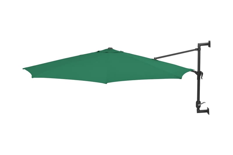 Veggmontert parasoll med stålstang 300 cm grønn - Parasoller