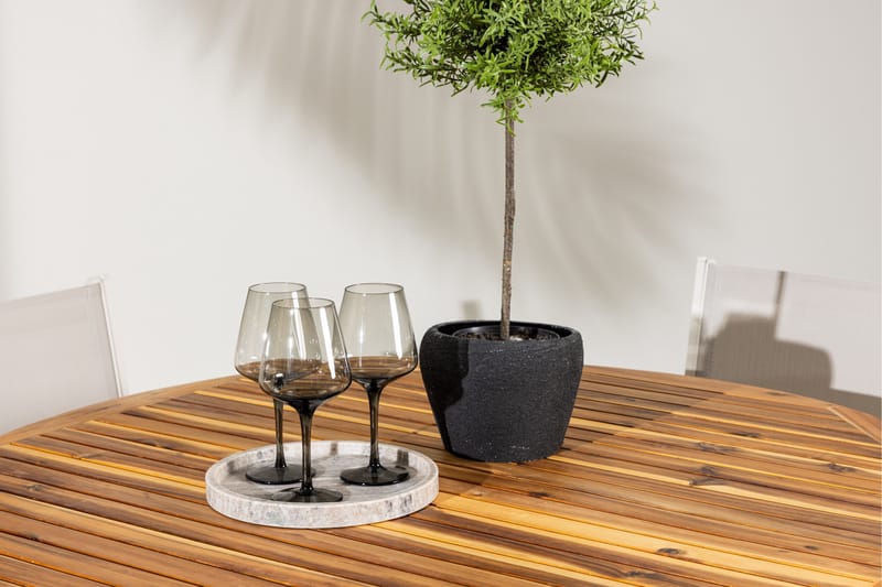 Lumpur Spisegruppe Rund 120 cm + 4 stk Copacabana Spisestoler Beige - Hagemøbler - Hagegruppe - Spisegrupper hage