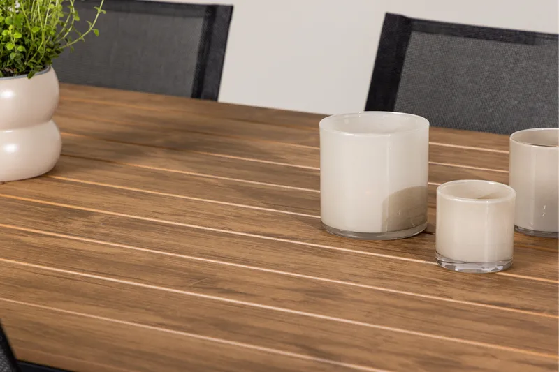 Garcia Spisegruppe 200 cm + 6 stk Alling Spisestoler Svart - Hagemøbler - Hagegruppe - Spisegrupper hage