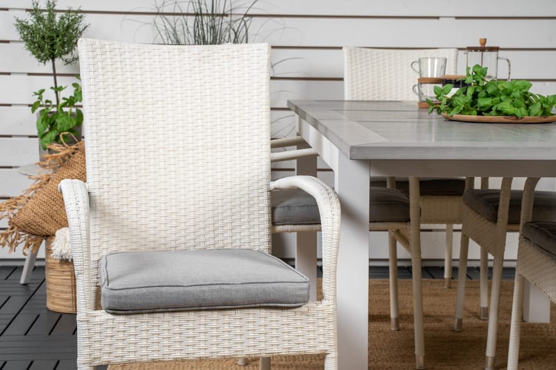 Albany Matgruppe 150-210 cm Rektangulær med 6 Anna Stoler - Grå - Hagemøbler - Hagegruppe - Spisegrupper hage