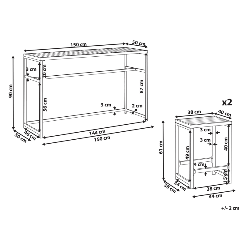 Barsett for hage 2-seter Avetrana - hvit/brun - Hagemøbler - Hagegruppe - Spisegrupper hage