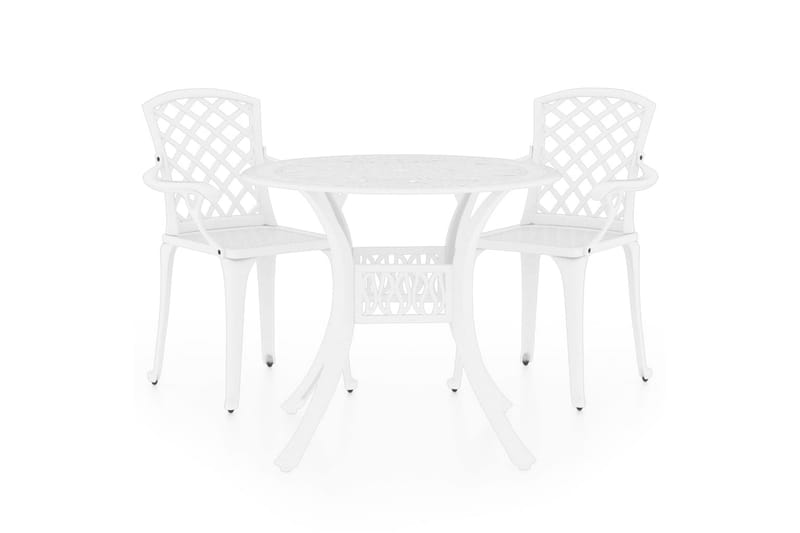 Bistrosett 3 deler støpt aluminium hvit - Hvit - Hagemøbler - Hagegruppe - Spisegrupper hage