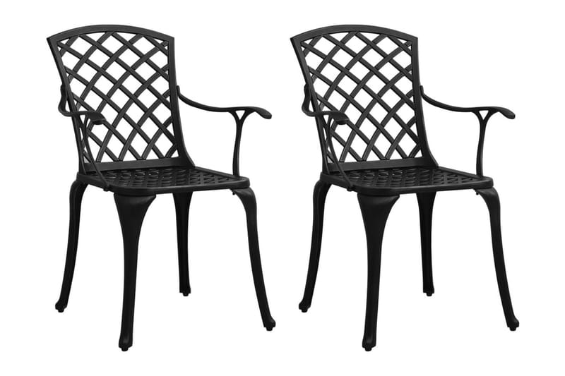 Bistrosett 3 deler støpt aluminium svart - Svart - Hagemøbler - Hagegruppe - Spisegrupper hage