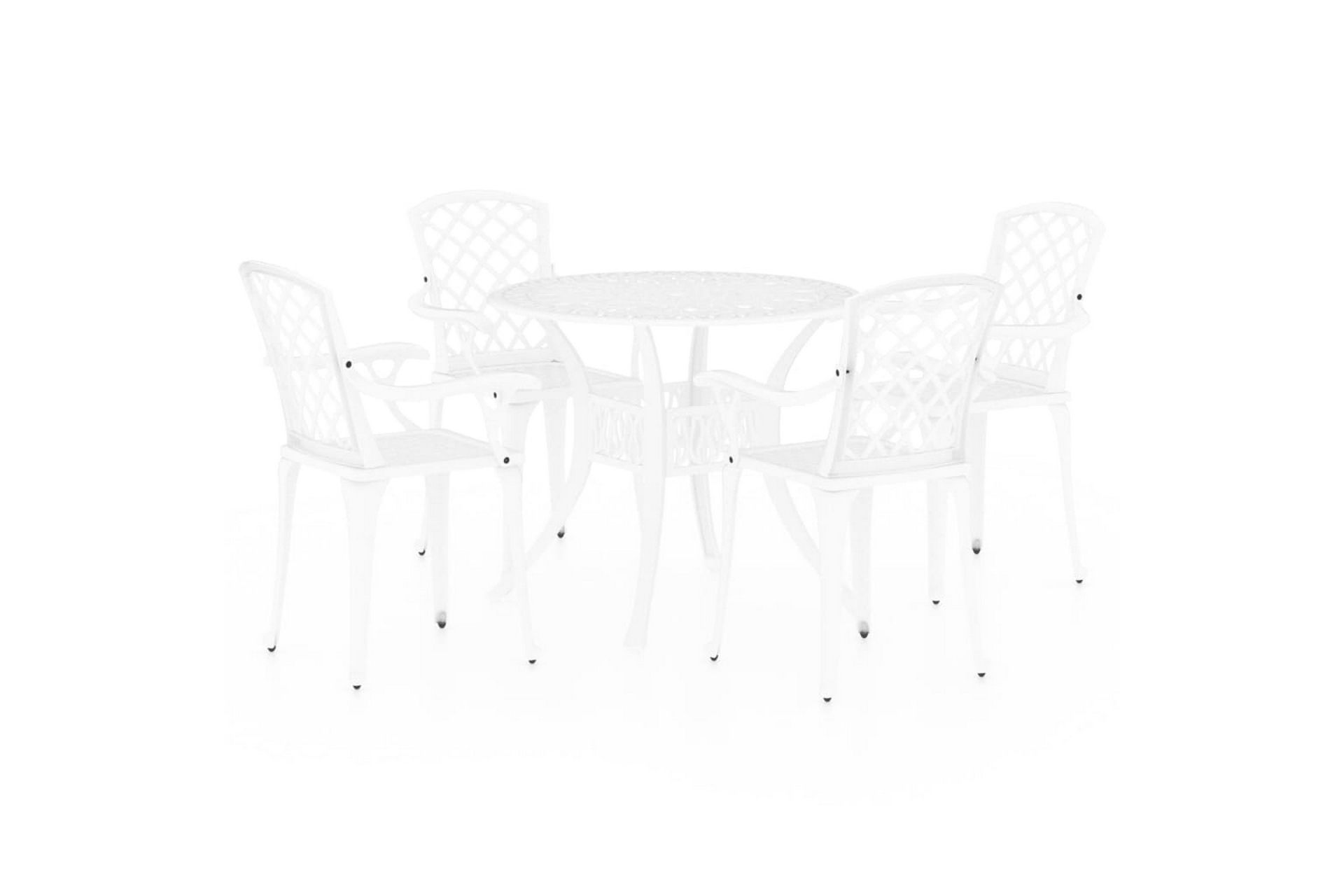 Bistrosett 5 deler støpt aluminium hvit - Hvit - Hagemøbler - Hagegruppe - Spisegrupper hage