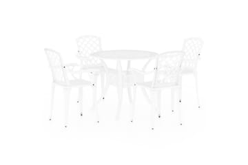 Bistrosett 5 deler støpt aluminium hvit - Hvit - Hagemøbler - Hagegruppe - Spisegrupper hage