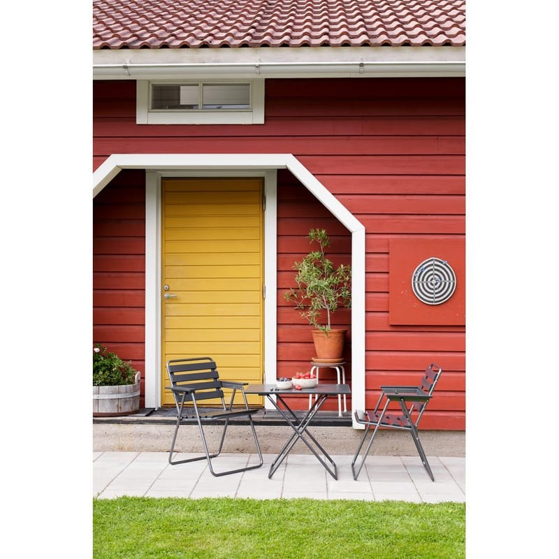 Bordgruppe Varax Retro 401 + 2 stk 305 Grå/Svart - Grå/Svart - Hagemøbler - Hagegruppe - Spisegrupper hage