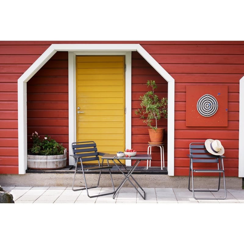 Bordgruppe Varax Retro 401 + 2 stk 305 Grå/Svart - Grå/Svart - Hagemøbler - Hagegruppe - Spisegrupper hage