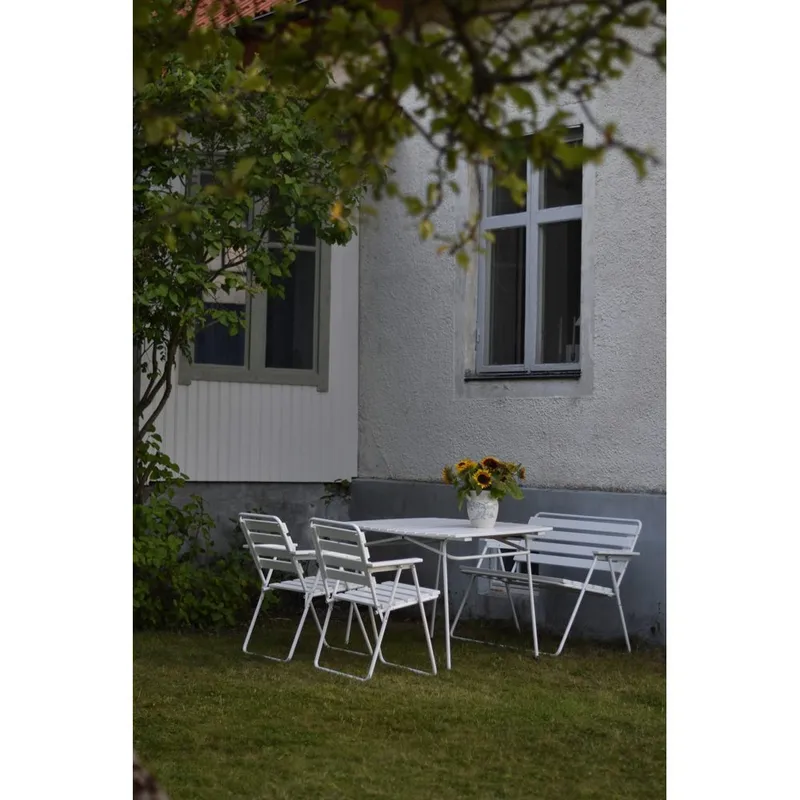 Bordgruppe Varax Retro 403 + 2 stk 305 + 302 Hvit - Hvit - Hagemøbler - Hagegruppe - Spisegrupper hage