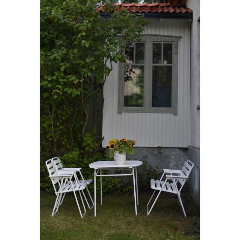 Bordgruppe Varax Retro 403 + 2 stk 305 + 302 Hvit - Hvit - Hagemøbler - Hagegruppe - Spisegrupper hage