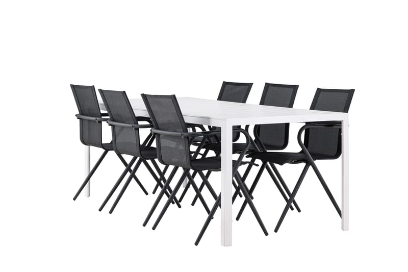 Break Matgruppe cm Rektangulær med 6 Alina Stoler - Hvit - Hagemøbler - Hagegruppe - Spisegrupper hage