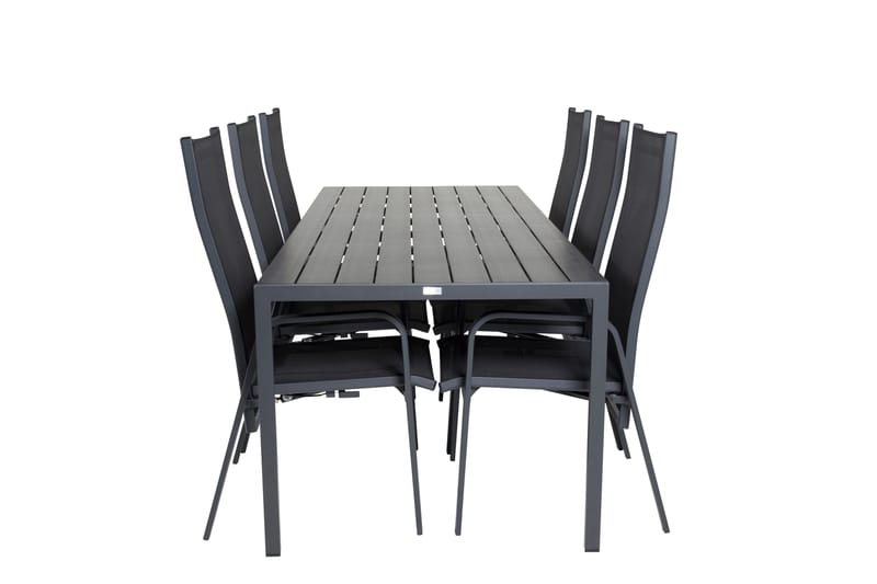 Break Spisegruppe + 6 Copacabana Karmstoler, Polywood/Svart