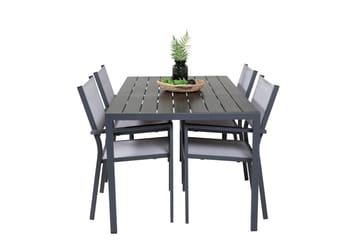 Break Spisegruppe 150 cm + 4 Copacabana Armstoler - Svart - Hagemøbler - Hagegruppe - Spisegrupper hage