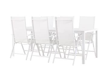 Break Spisegruppe cm Rektangulær med 6 Break Stoler - Hvit - Hagemøbler - Hagegruppe - Spisegrupper hage