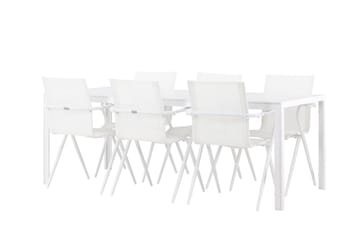 Break utendørs spisegruppe rektangulær med 6 Alina-utestoler - Hagemøbler - Hagegruppe - Spisegrupper hage