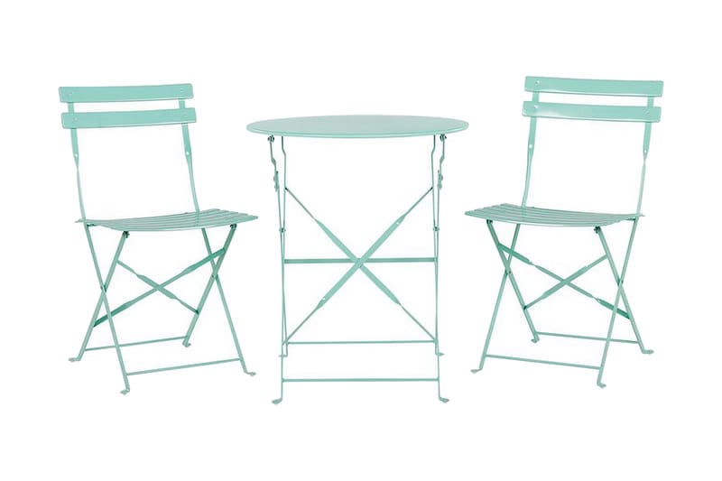 Alatri Balkongsett 60 cm + 2 stoler - mintgrønn - Cafesett - Balkonggrupper