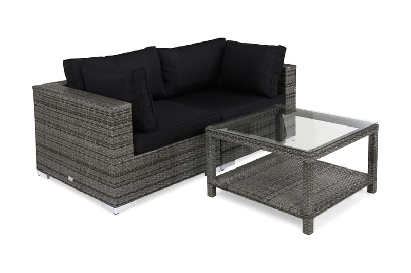 Bahamas Loungegruppe 2 Pers. Bord 75x75 - Grå - Hagemøbler - Hagegruppe - Cafesett