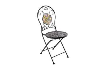 Balkongset Morocco Bord Och 2 Stolar Mosaik Black, Multicolor - Hagemøbler - Hagegruppe - Cafesett