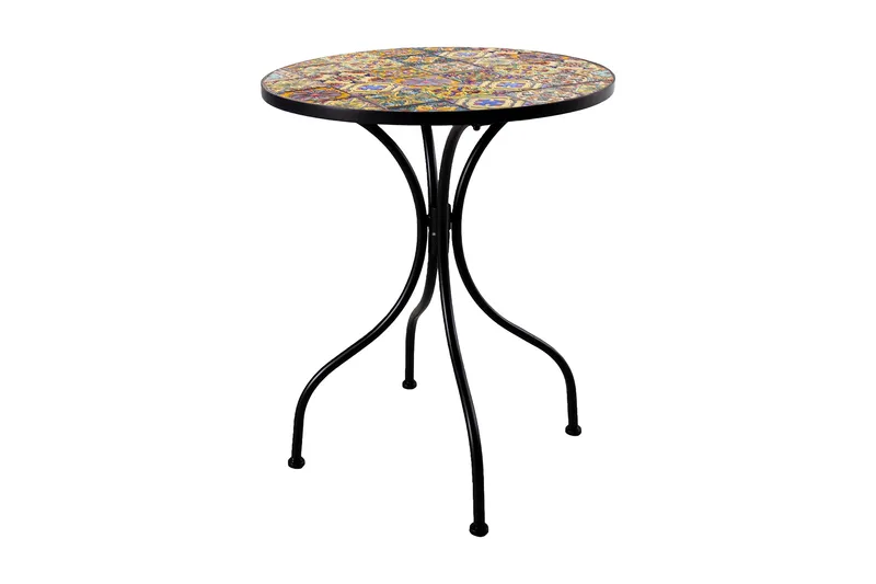 Balkongset Morocco Bord Och 2 Stolar Mosaik Black, Multicolor - Hagemøbler - Hagegruppe - Cafesett