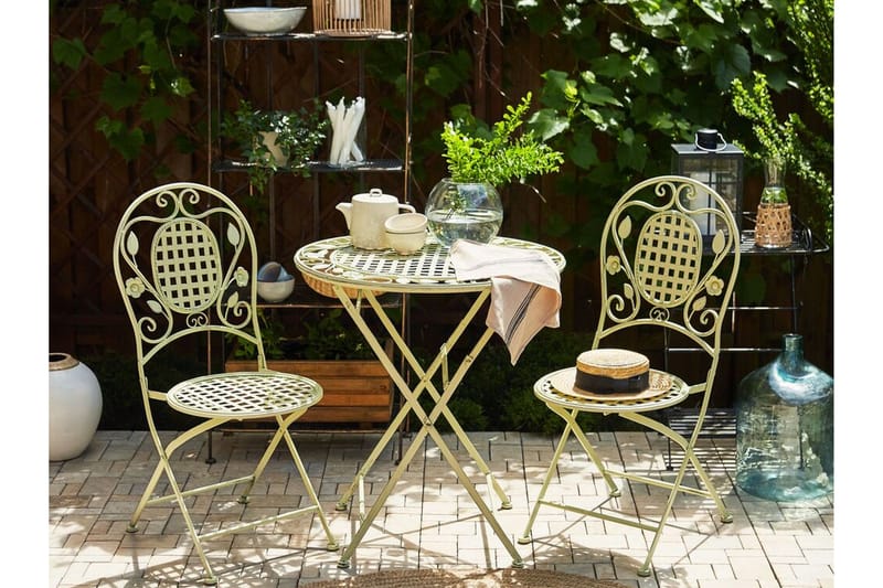 Balkongsett av bord og 2 stoler Lysegrønn BIVIO - Grønn - Hagemøbler - Hagegruppe - Cafesett