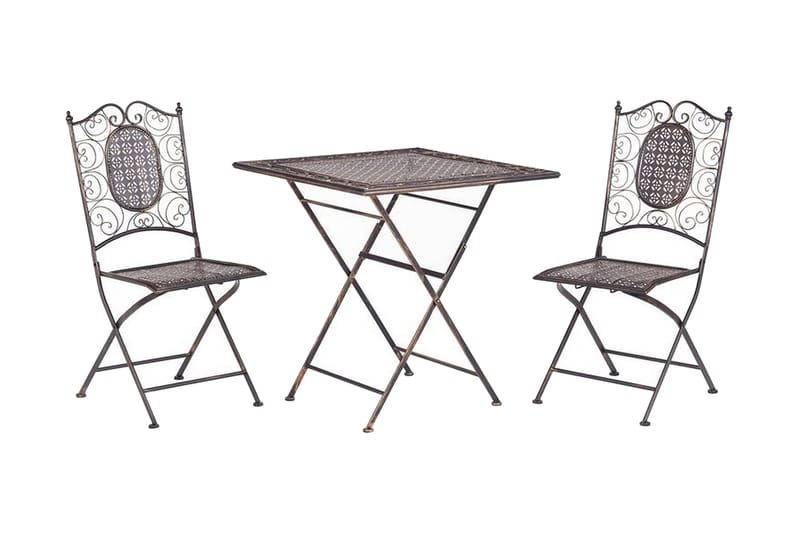 Balkongsett av bord og 2 stoler svart BORMIO - Svart - Balkonggrupper - Cafesett