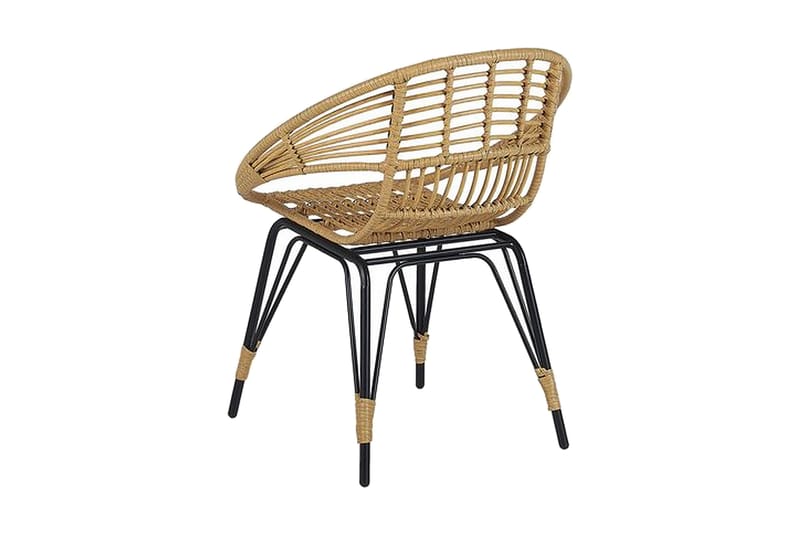 Balkongsett med bord og 2 stoler rotting PELLARO - Tre / Natur - Hagemøbler - Hagegruppe - Cafesett