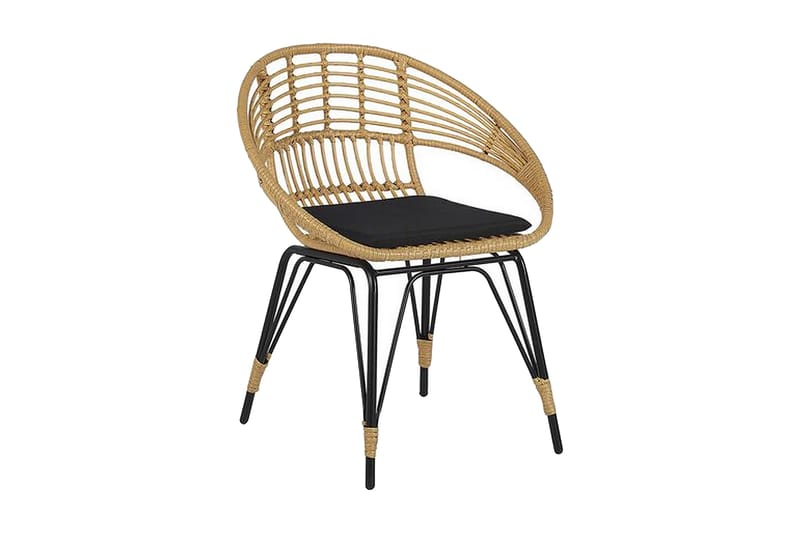 Balkongsett med bord og 2 stoler rotting PELLARO - Tre / Natur - Hagemøbler - Hagegruppe - Cafesett