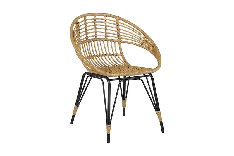 Balkongsett med bord og 2 stoler rotting PELLARO - Tre / Natur - Hagemøbler - Hagegruppe - Cafesett