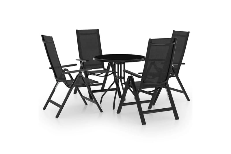 Bistorsett 5 deler svart og antrasitt - Svart - Hagemøbler - Hagegruppe - Cafesett
