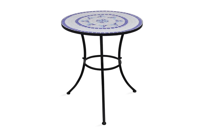 Bistrobord blå og hvit 60 cm mosaikk - Blå/Hvit - Hagemøbler - Hagegruppe - Cafesett