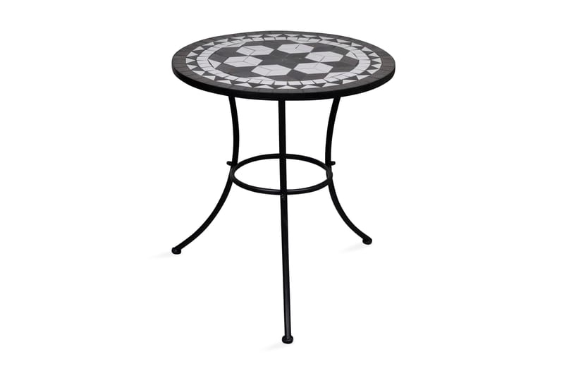 Bistrobord svart og hvitt 60 cm mosaikk - Svart/Hvit - Hagemøbler - Hagegruppe - Cafesett