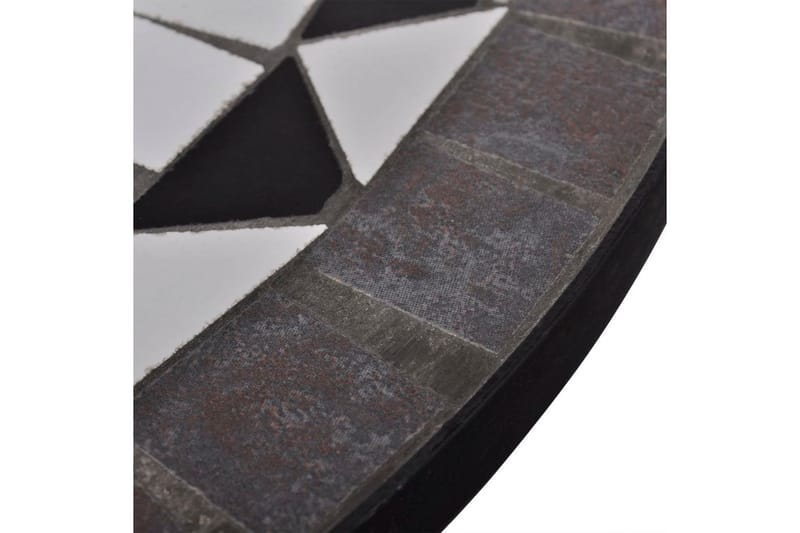 Bistrobord svart og hvitt 60 cm mosaikk - Svart/Hvit - Cafesett - Balkonggrupper