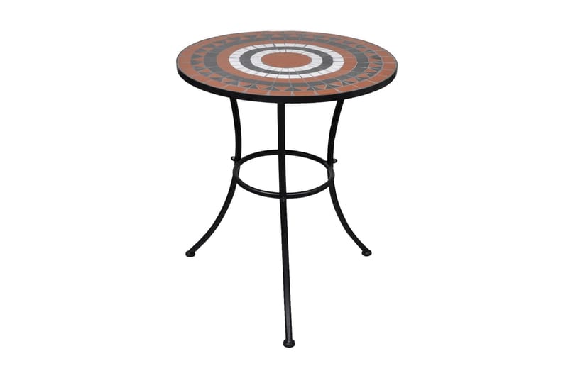 Bistrobord terrakotta og hvitt 60 cm mosaikk - Hvit - Hagemøbler - Hagegruppe - Cafesett